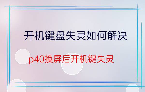 开机键盘失灵如何解决 p40换屏后开机键失灵？